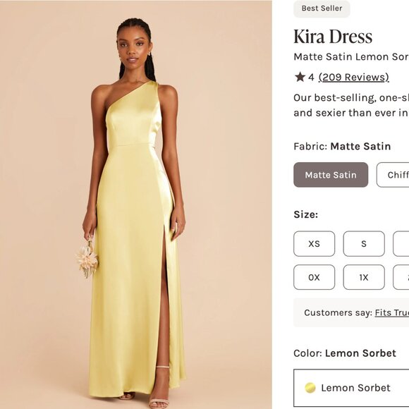 Birdy Grey Dresses & Skirts - Birdy Grey Kira Dress Lemon Sorbet Matte Satin NWT